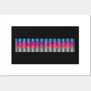 Sunset Chaser | Hot Pink and Blue Posters and Art